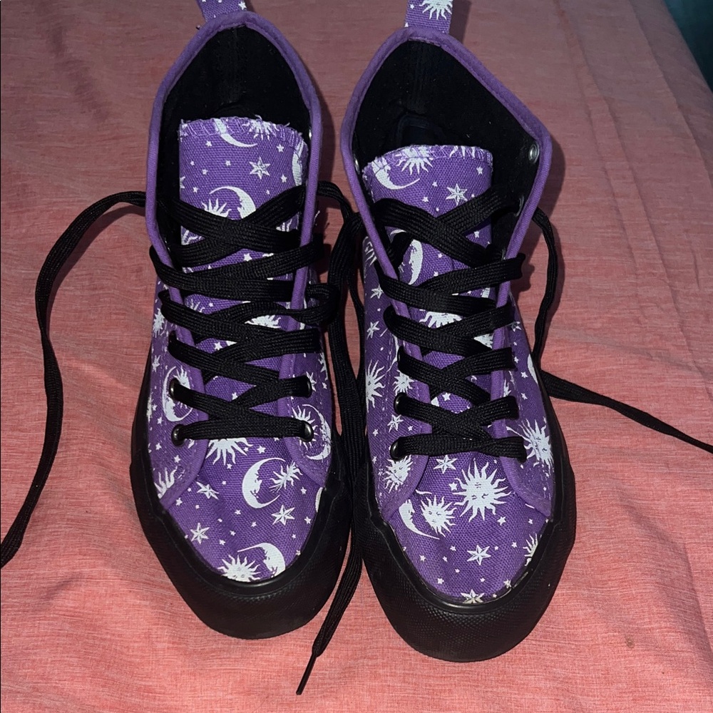 Hot Topic Purple and Black Celestial Sneakers